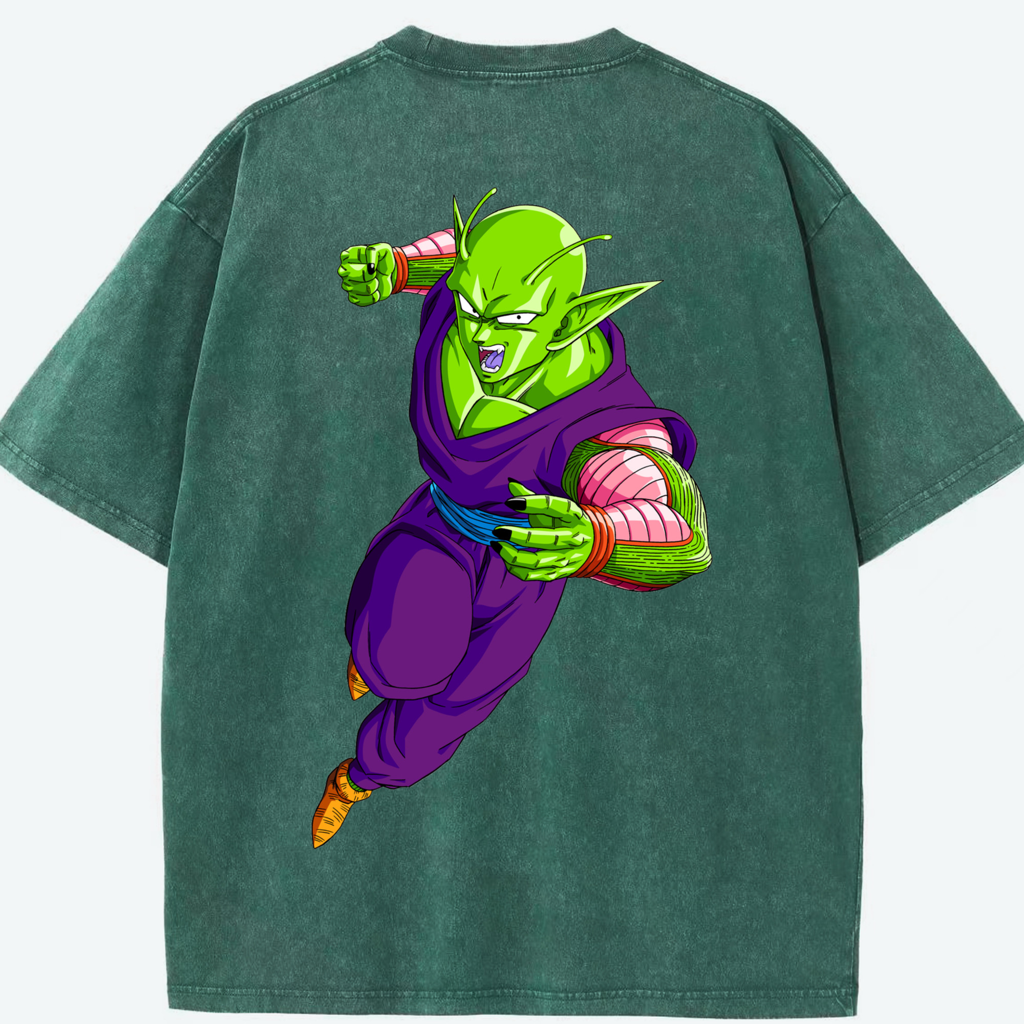 （画像用） ドラゴンボール ピッコロ DRAGON BALL Piccolo 綿100% ヴィンテージ風 半袖Tシャツ（背面プリント）